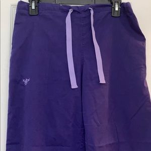 Med couture small purple scrub pants